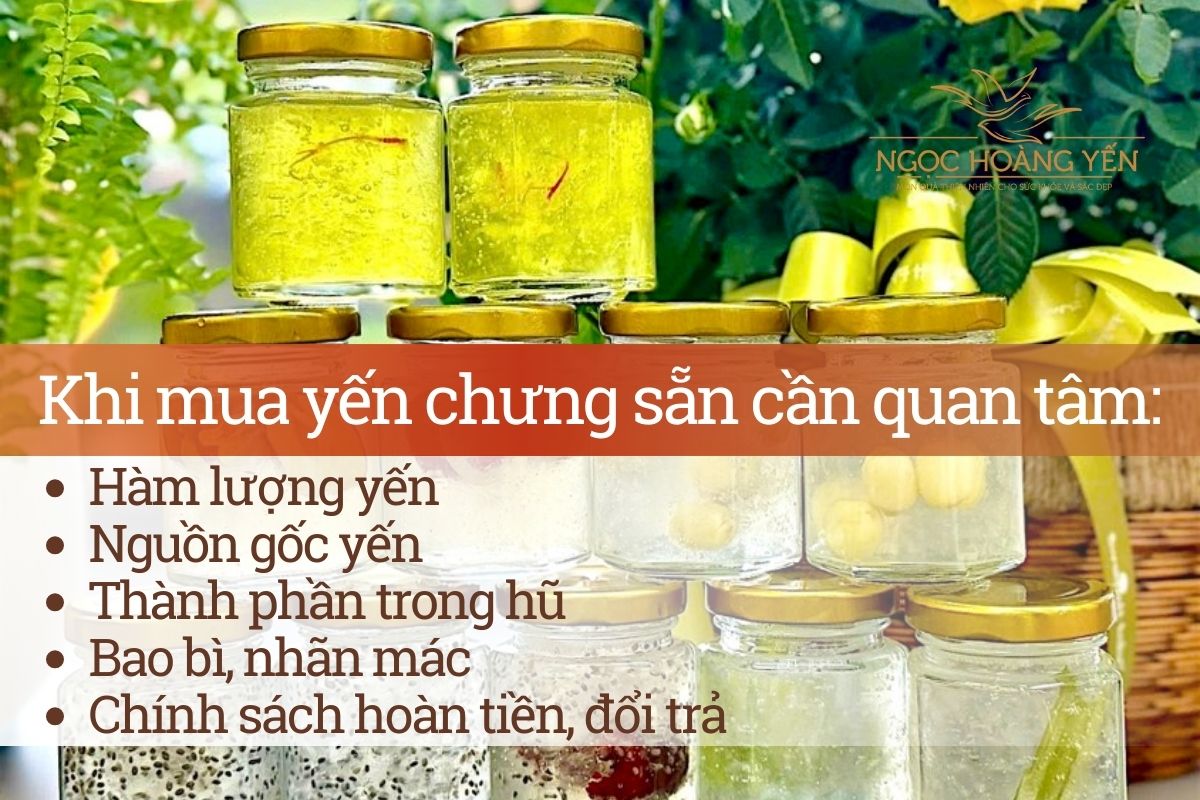 Điều cần quan tâm khi mua yến chưng sẵn