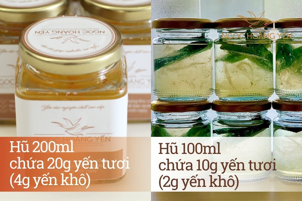 Hàm lượng yến trong hũ yến chưng tươi Ngọc Hoàng Yến