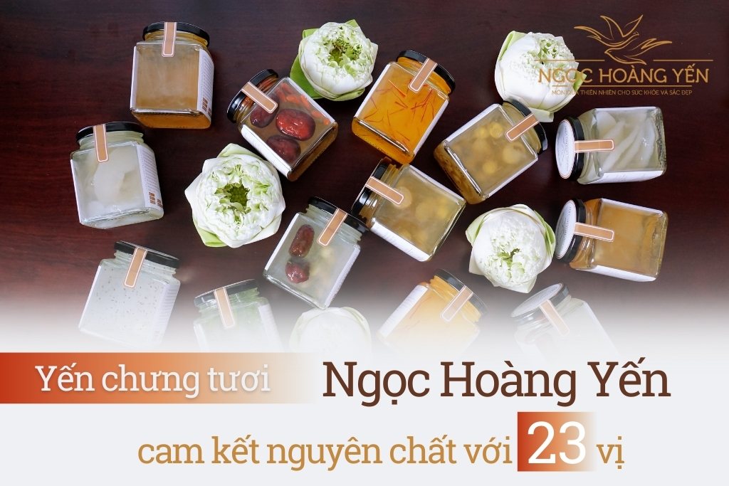 Yến chưng tươi Ngọc Hoàng Yến cam kết nguyên chất với 23 vị
