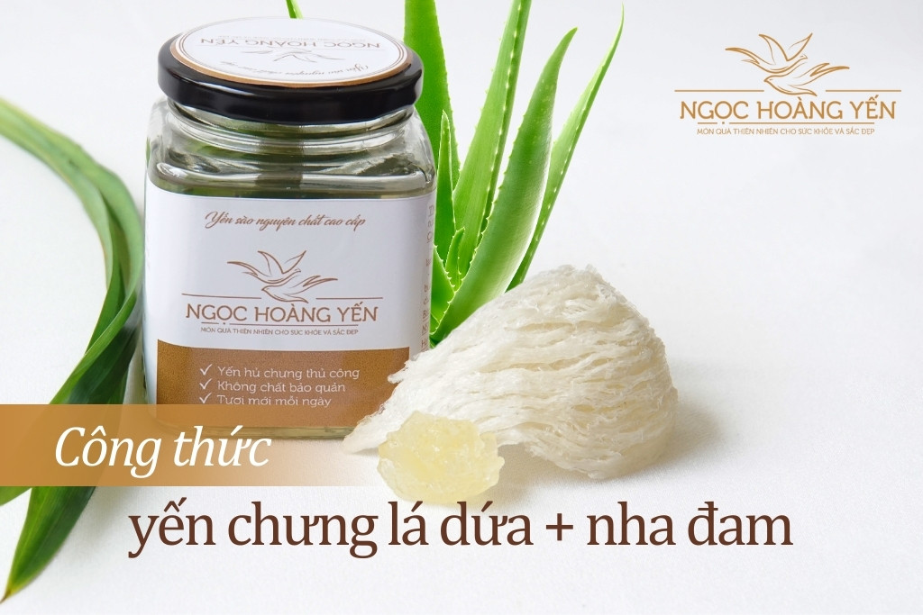 Công thức yến chưng lá dứa + nha đam