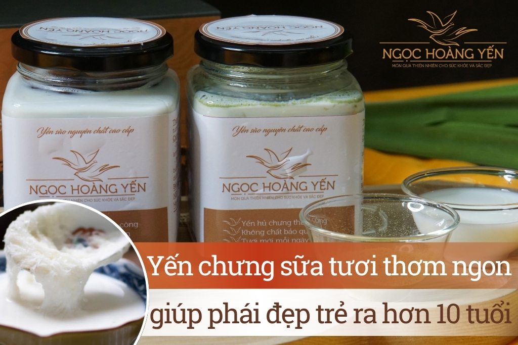 Yến chưng sữa tươi thơm ngon giúp phái đẹp trẻ ra hơn 10 tuổi