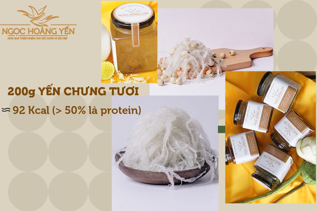 200g yến chưng tươi khoảng 92 calo