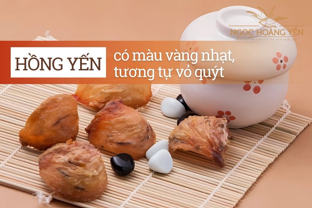Hồng yến có màu vàng nhạt, tương tự vỏ quýt
