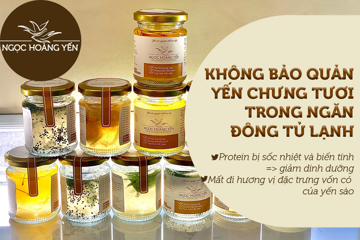 Không bảo quản yến chưng tươi trong ngăn đông vì dễ làm giảm dinh dưỡng