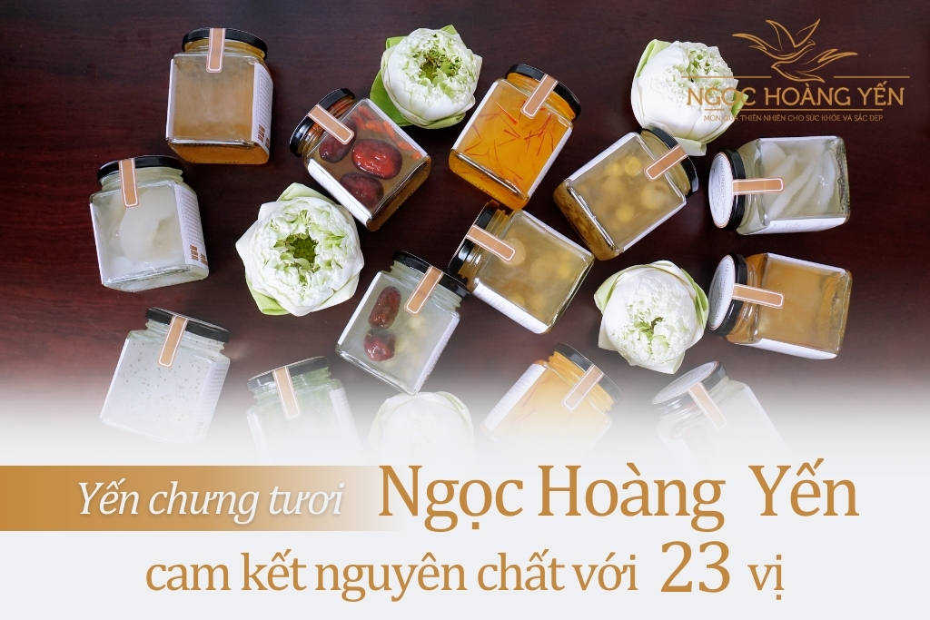 Yến chưng tươi Ngọc Hoàng Yến cam kết nguyên chất với 23 vị