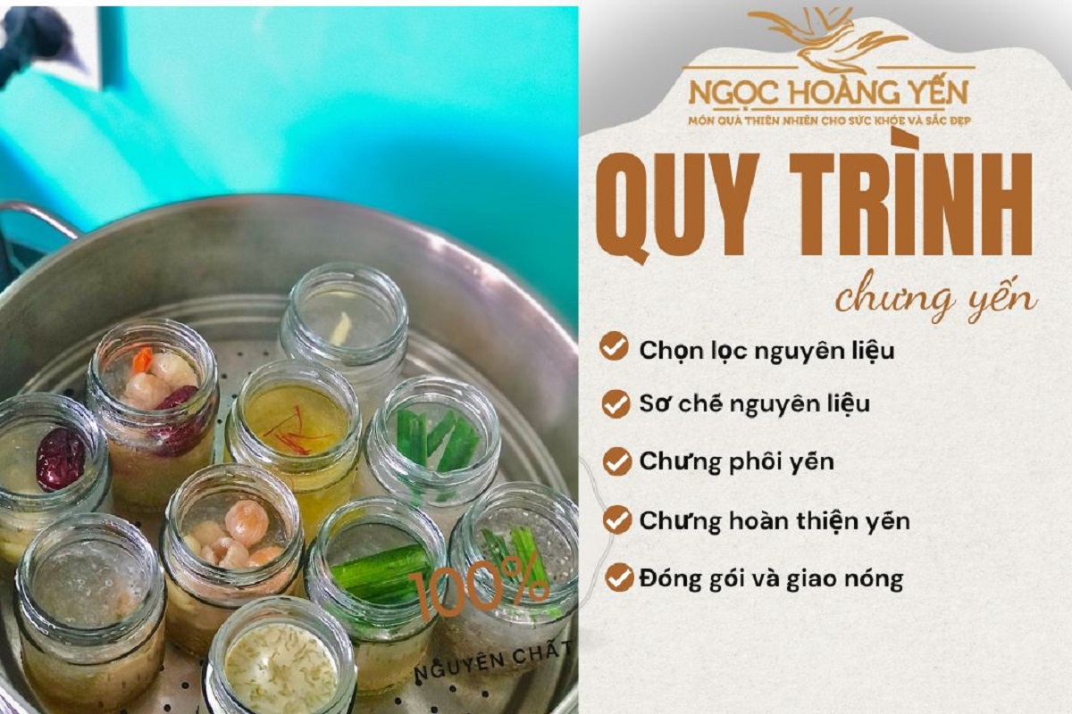 Quy trình chưng yến tươi tại Ngọc Hoàng Yến