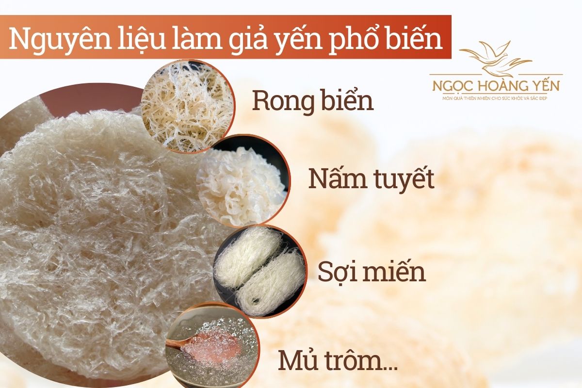 Nguyên liệu làm giả yến phổ biến