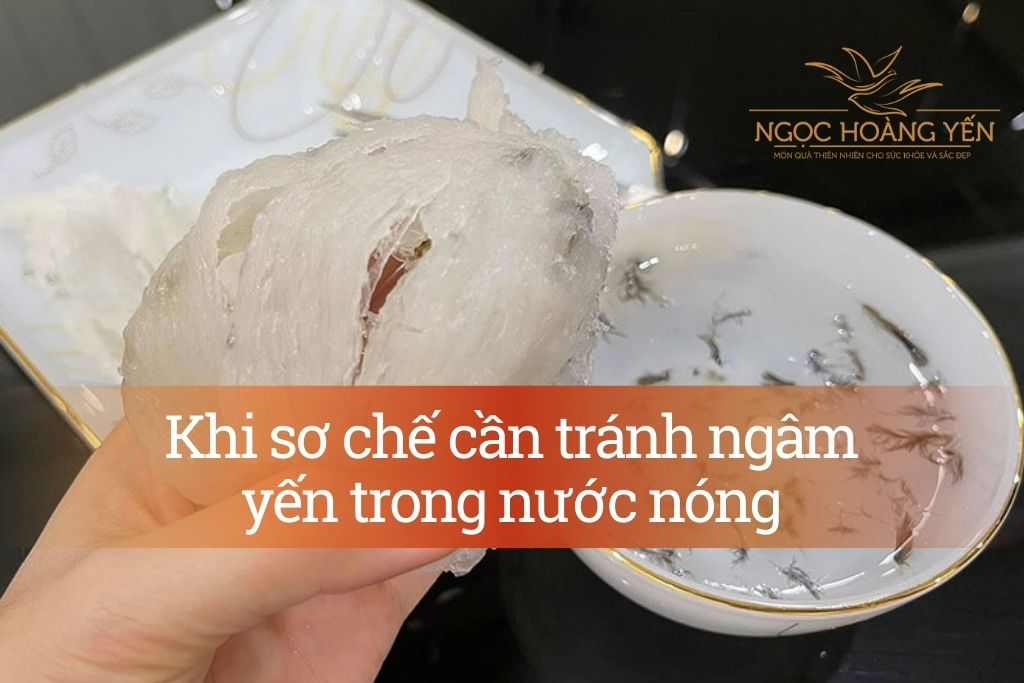 Khi sơ chế cần tránh ngâm yến trong nước nóng