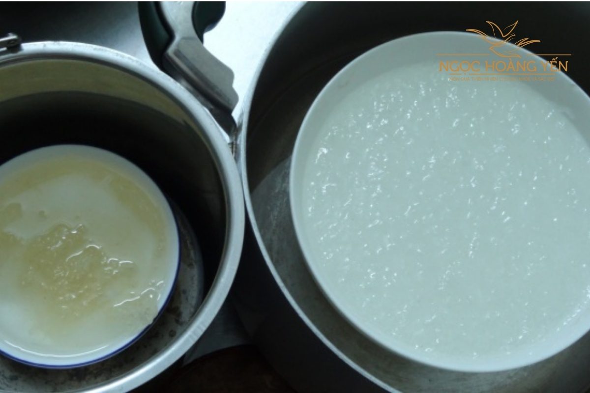 Hình ảnh yến chưng hàng “dởm”