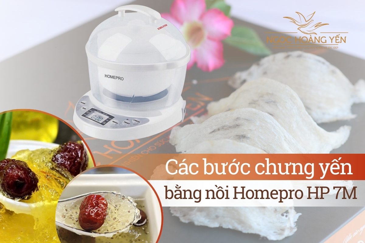 Các bước chưng yến bằng nồi Homepro HP 7M
