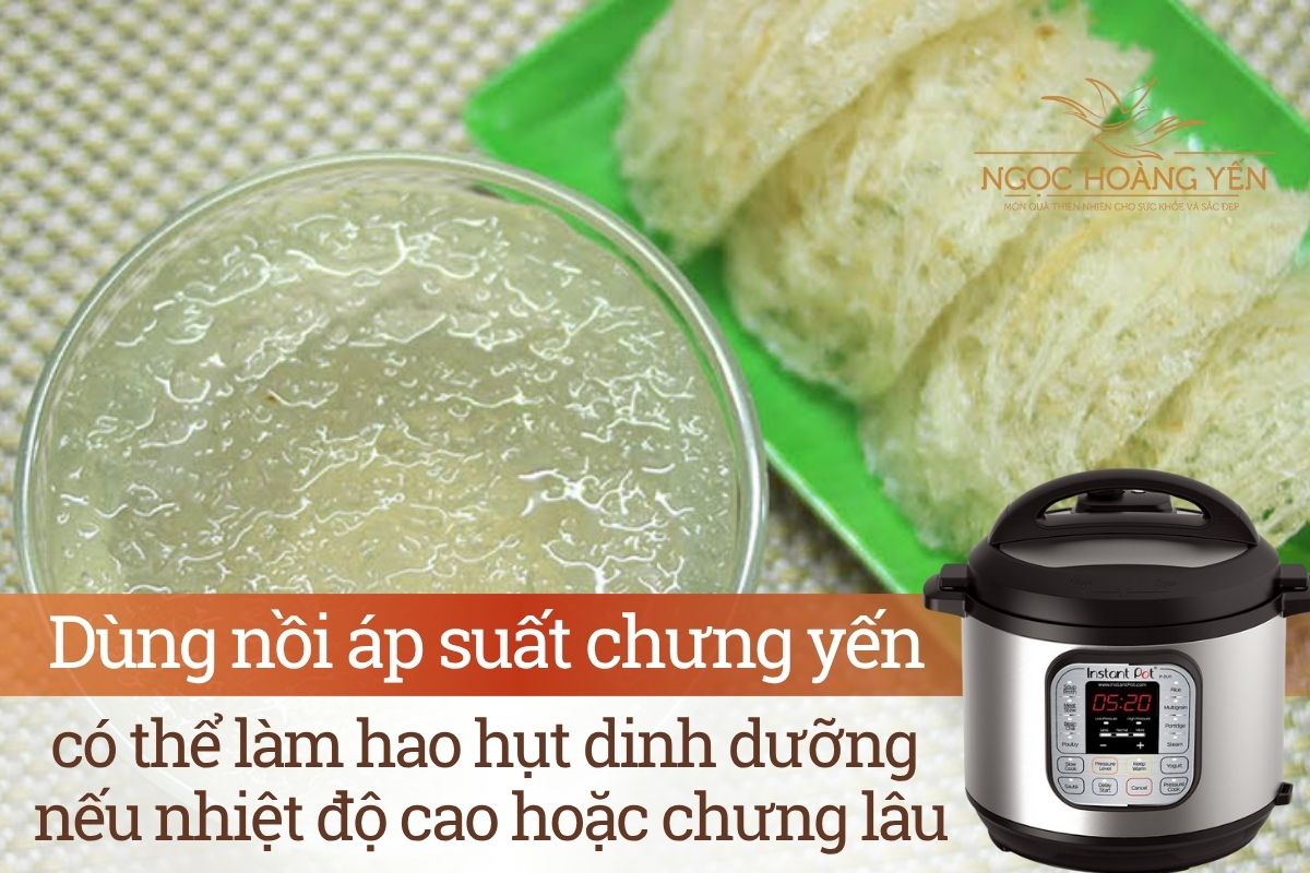 Dùng nồi áp suất chưng yến có thể làm hao hụt dinh dưỡng nếu nhiệt độ cao hoặc chưng lâu