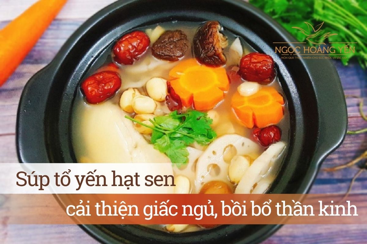 Súp tổ yến hạt sen cải thiện giấc ngủ, bồi bổ thần kinh